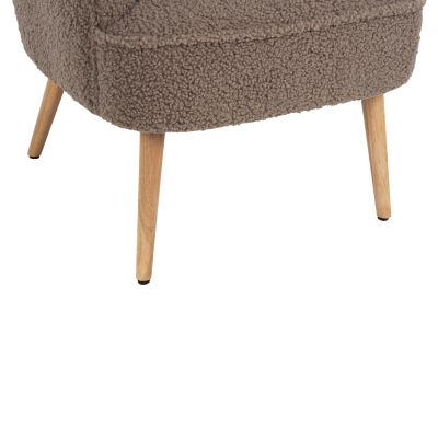 ARMCHAIR MYLIE HM8394.25 BOUCLE FABRIC LIGHT BROWN COLOR  67x75x93Hcm.