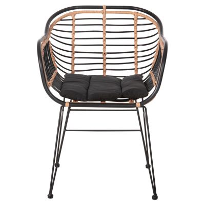 OUTDOOR ARMCHAIR ALLEGRA HM5663.11 METAL FRAME-P.E.RATTAN IN BEIGE & BLACK 58x59x81Hcm.