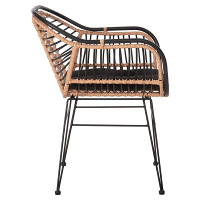 OUTDOOR ARMCHAIR ALLEGRA HM5663.11 METAL FRAME-P.E.RATTAN IN BEIGE & BLACK 58x59x81Hcm.