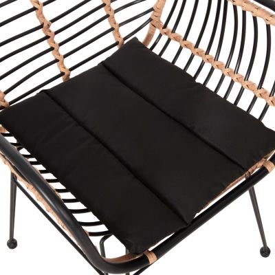 OUTDOOR ARMCHAIR ALLEGRA HM5663.11 METAL FRAME-P.E.RATTAN IN BEIGE & BLACK 58x59x81Hcm.