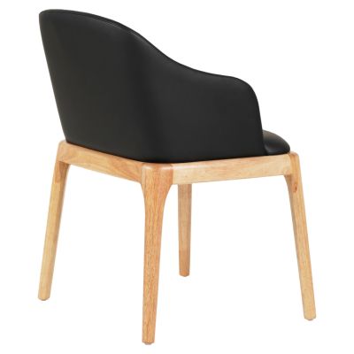 DINING CHAIR FURLAN ΗΜ9949.01 RUBBERWOOD IN OAK-BLACK PU 54,5x58x78Hcm.