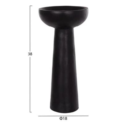 SET OF 3 TABLE DECORATIVE VASES LEKKAN HM21142.02 TERRACOTTA IN WHITE & BLACK