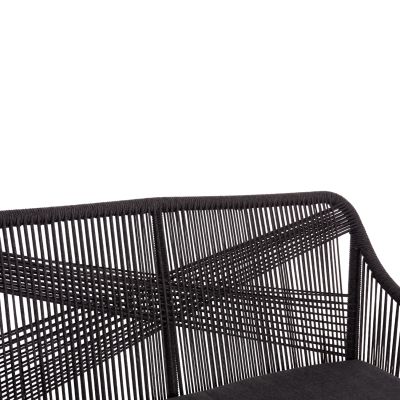 OUTDOOR SOFA 2-SEATER MYRTIA HM5550.11 ALUMINUM IN BROWN--P.E. ROPE IN ANTHRACITE 123x61x90Hcm.