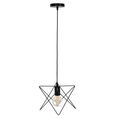 CEILING PENDANT LAMP HM4075 BLACK METAL CAP 18x17x120Hcm.