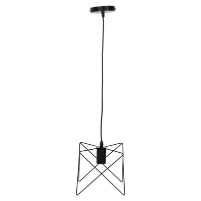 CEILING PENDANT LAMP HM4075 BLACK METAL CAP 18x17x120Hcm.