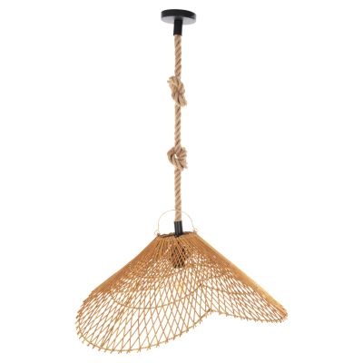 CEILING PENDANT LAMP HM7878.01 RATTAN IN SAND BEIGE COLOR Φ58,5x31Hcm.