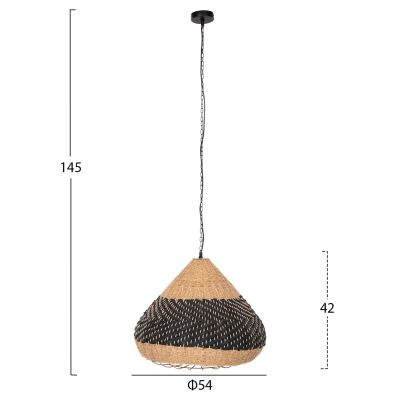 ПАНЕЛ HM4354 ЕСТЕСТВЕН РАТАН-ХАРТИЕНО ВЪЖЕ-ЕСТЕСТВЕН&ЧЕРЕН ЦВЯТ Φ54x42-145Hcm.