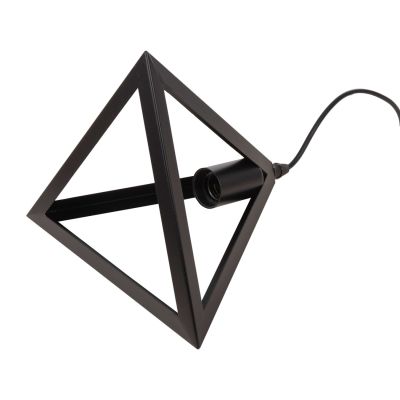 CEILING PENDANT LAMP HM4182 3 BLACK METAL CAPS PYRAMID Φ23x124Hcm.