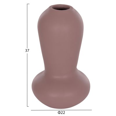 TABLE DECORATIVE VASE CHELIN HM4670L TERRACOTA IN PURPLE--Φ22x37Hcm.