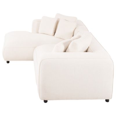 ЪГЛОВ ДИВАН (ЛЯВ) 3 МЕСТА GRACE HM3280.02L БЯЛ ДАМАС 252x105-160x70-90Hcm.