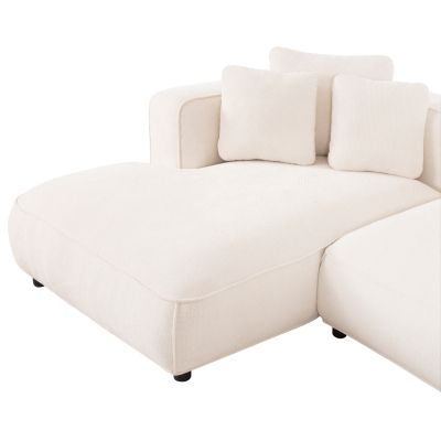 ЪГЛОВ ДИВАН (ЛЯВ) 3 МЕСТА GRACE HM3280.02L БЯЛ ДАМАС 252x105-160x70-90Hcm.