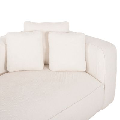 ЪГЛОВ ДИВАН (ЛЯВ) 3 МЕСТА GRACE HM3280.02L БЯЛ ДАМАС 252x105-160x70-90Hcm.