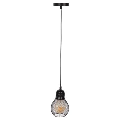CEILING PENDANT LAMP HM4171 BLACK METAL MESH CAP Φ13x125Hcm.