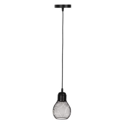 CEILING PENDANT LAMP HM4171 BLACK METAL MESH CAP Φ13x125Hcm.