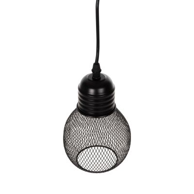 CEILING PENDANT LAMP HM4171 BLACK METAL MESH CAP Φ13x125Hcm.