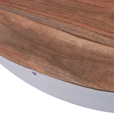 Decorative Coffee Table Bowl Round 90cm white with acacia wood HM8717.03