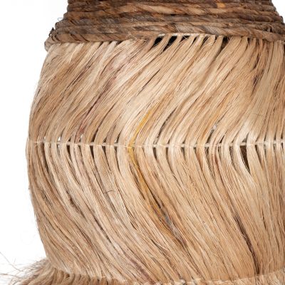 CEILING PENDANT OBLONG CYLINDRICAL CAP MADE OF ABACA FIBERS IN NATURAL 30x30x45Hcm.HM7763