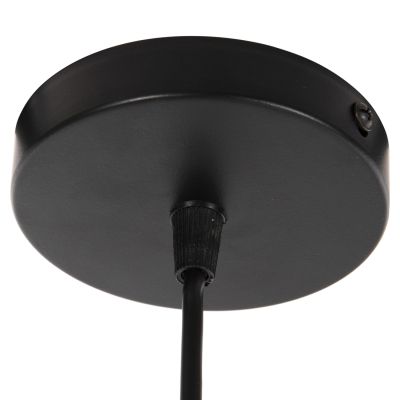 CEILING PENDANT LAMP HM4119 BLACK METAL-GLASS Φ26x125Hcm.