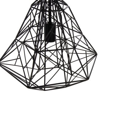 CEILING PENDANT LAMP HM4067 BLACK METAL MESH CAP 36x30x130Hcm.