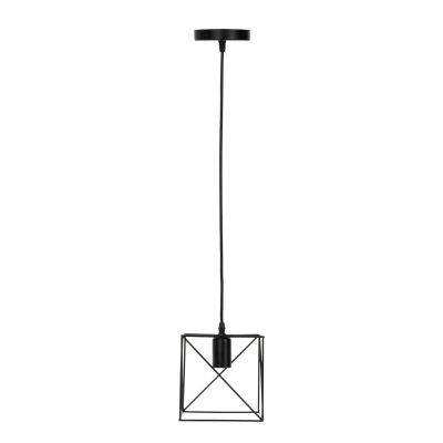 CEILING PENDANT LAMP HM4039 BLACK METAL CUBE 16x16x123Hcm.