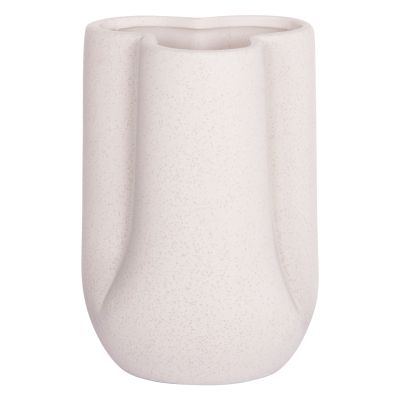 CERAMIC TABLE DECOR GLAZE HM4613.01 OFF WHITE WITH CRYSTALLIZATION Φ16x22Hcm.