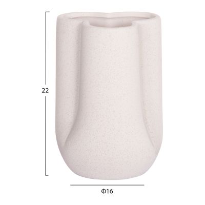 CERAMIC TABLE DECOR GLAZE HM4613.01 OFF WHITE WITH CRYSTALLIZATION Φ16x22Hcm.