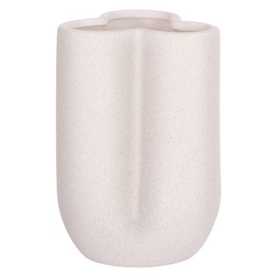 CERAMIC TABLE DECOR GLAZE HM4613.01 OFF WHITE WITH CRYSTALLIZATION Φ16x22Hcm.