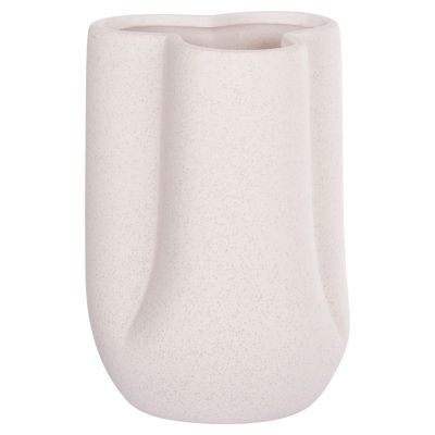 CERAMIC TABLE DECOR GLAZE HM4613.01 OFF WHITE WITH CRYSTALLIZATION Φ16x22Hcm.