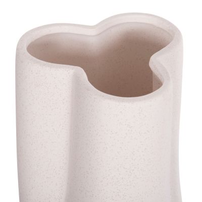 CERAMIC TABLE DECOR GLAZE HM4613.01 OFF WHITE WITH CRYSTALLIZATION Φ16x22Hcm.