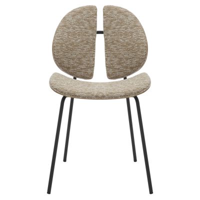 DINING CHAIR LUNGS HM9982.01 BLACK METAL FRAME-BEIGE FABRIC 49x53,5x80Hcm.