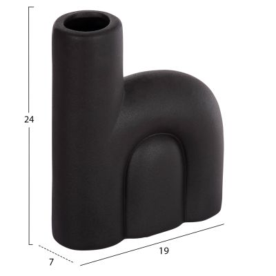CERAMIC TABLE DECOR ARCON HM4640.02 MATTE BLACK 19x7x24Hcm.
