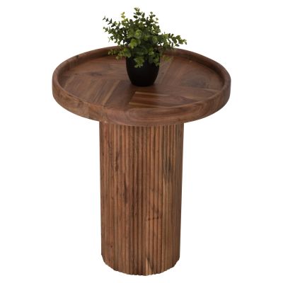 ХОЛНА МАСА КРЪГЛА RAJJEH HM9692 АКАЦИЕВО ДЪРВО МАСИВ В НАТУРАЛ Φ50x60Hcm.