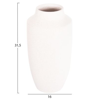 CERAMIC TABLE DECOR "GALAD" HM4588.01 OFF WHITE WITH CRYSTALLISATION Φ16x32Hcm.