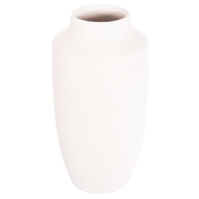 CERAMIC TABLE DECOR "GALAD" HM4588.01 OFF WHITE WITH CRYSTALLISATION Φ16x32Hcm.